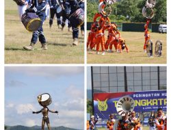 Drum Corps Gita Abdi Praja IPDN Meriahkan Peringatan HUT Ke-78 TNI AU Di Lanud Silas Papare