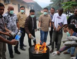 Polres Jayapura Ungkap dan Musnahkan Ganja 2,7 kg dan 2130 Butir Obat Keras Berlogo Y