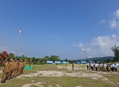 Pelantikan Kepala Kampung Lima Distrik Dimatangkan, Asisten I Yakwart Pimpin Apel di Kemtuk